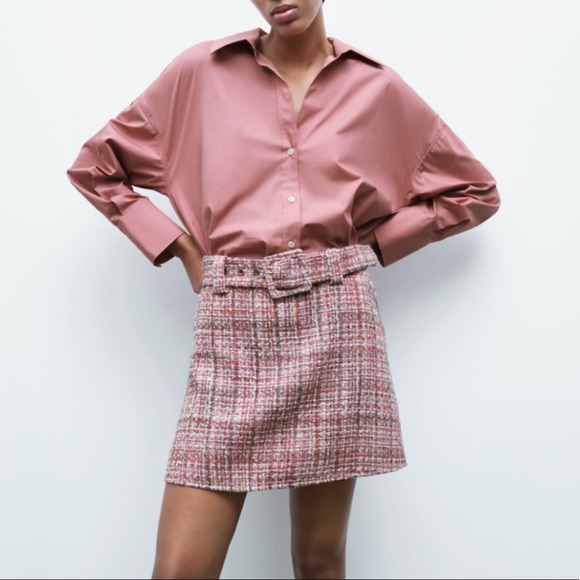 Zara belted textured mini skirt size xs - Picture 3 of 6